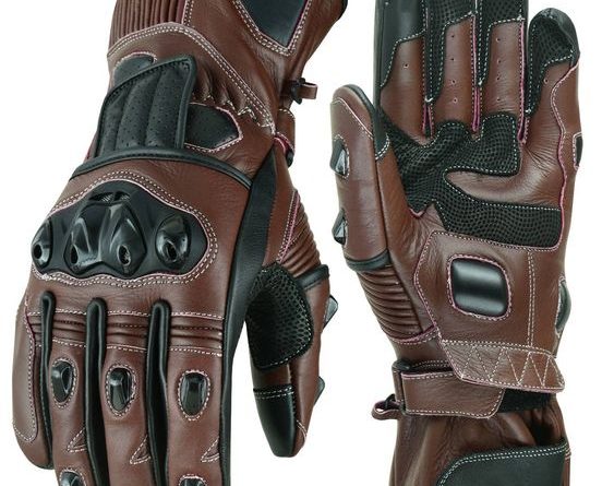 Stretching leather bike gloves.