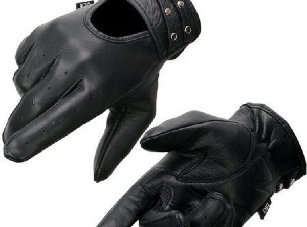 Fitting motorcycle gloves.