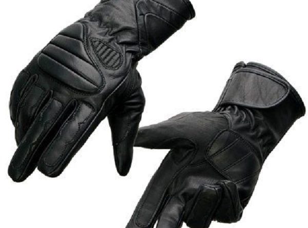 Fitting motorcycle gloves.