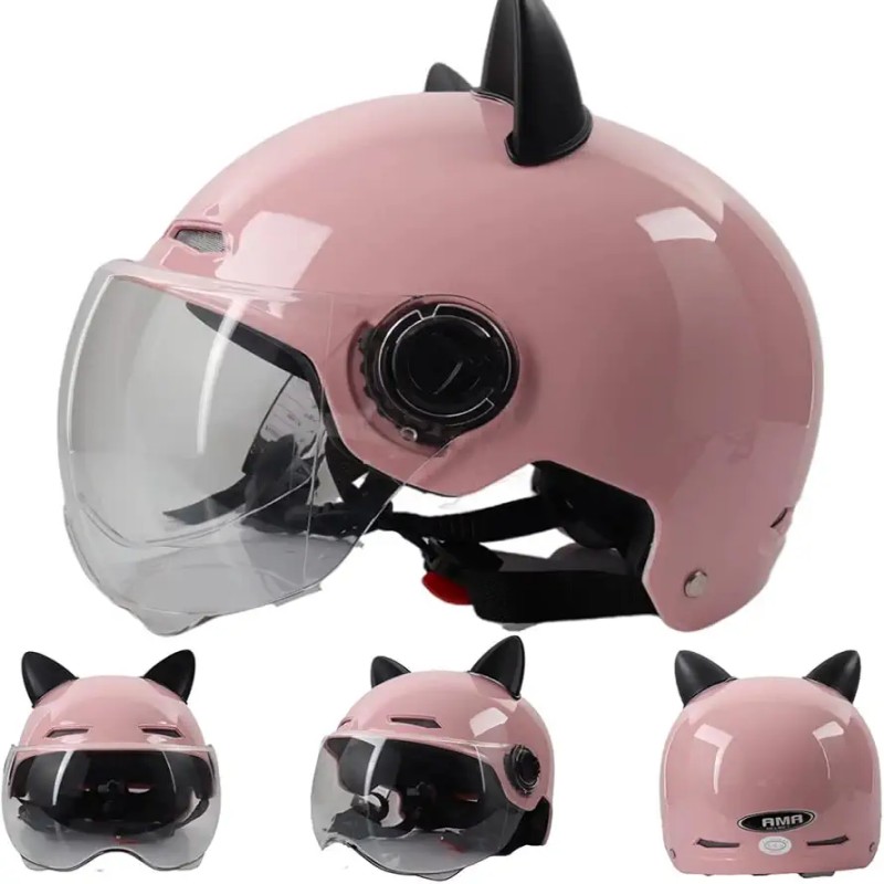 Bike helmet with cat ears